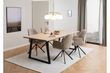 Lipie Matstol i Bouclé med Metallben - Beige - Möbler - Stolar & fåtöljer - Matstol & köksstol