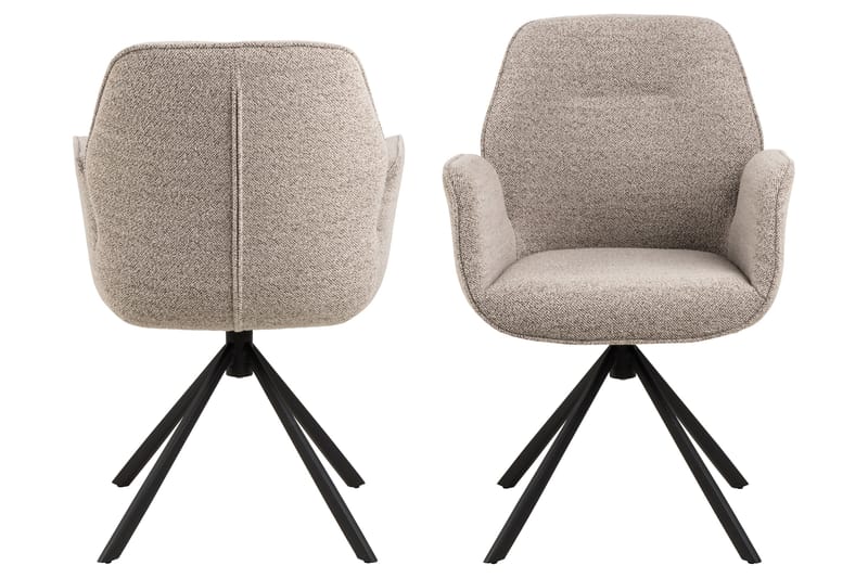 Lipie Matstol i Bouclé med Metallben - Beige - Möbler - Stolar & fåtöljer - Matstol & köksstol