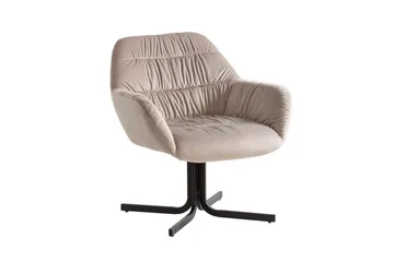 Lounge & Cocktailstol Wohnling mysig sammet klädd, med armstöd, modern stil Beige