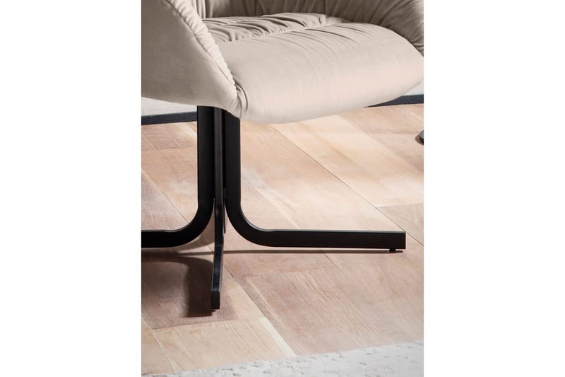 Lounge & Cocktailstol Wohnling mysig sammet klädd, med armstöd, modern stil Beige - Beige - Möbler - Stolar & fåtöljer - Fåtölj