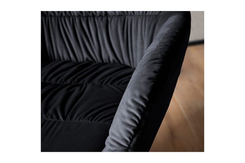 Lounge & Cocktailstol Wohnling mysig sammet klädd, med armstöd, modern stil Svart - Svart - Möbler - Stolar & fåtöljer - Fåtölj