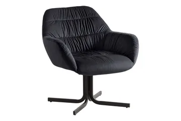 Lounge & Cocktailstol Wohnling mysig sammet klädd, med armstöd, modern stil Svart