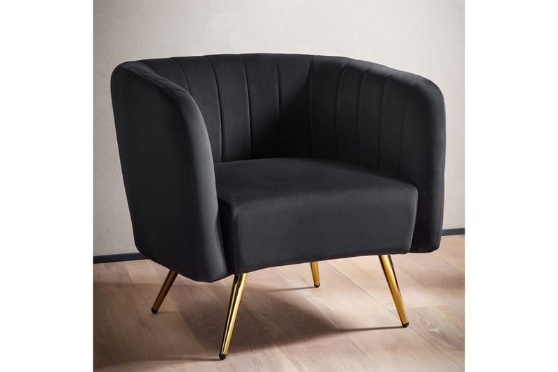 Lounge & Cocktailstol Wohnling Sammet stoppad Gyllene Metallben Industriell - Möbler - Stolar & fåtöljer - Matstol & köksstol
