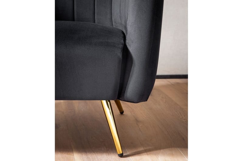Lounge & Cocktailstol Wohnling Sammet stoppad Gyllene Metallben Industriell - Möbler - Stolar & fåtöljer - Matstol & köksstol
