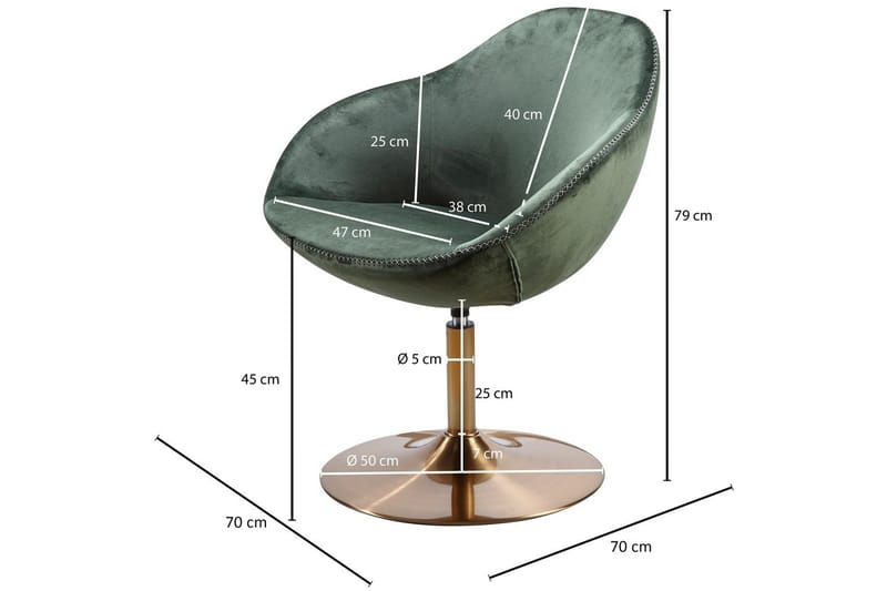 Lounge & Cocktailstol Wohnling Siran Sammet Klädd Industriell - Möbler - Stolar & fåtöljer - Fåtölj