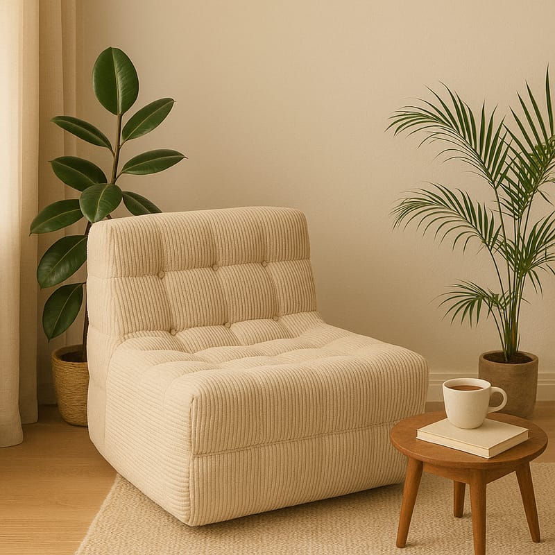 Lounge fåtölj beige manchester - Vera, undefined