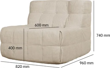 Lounge fåtölj beige manchester - Vera - Möbler - Stolar & fåtöljer - Fåtölj