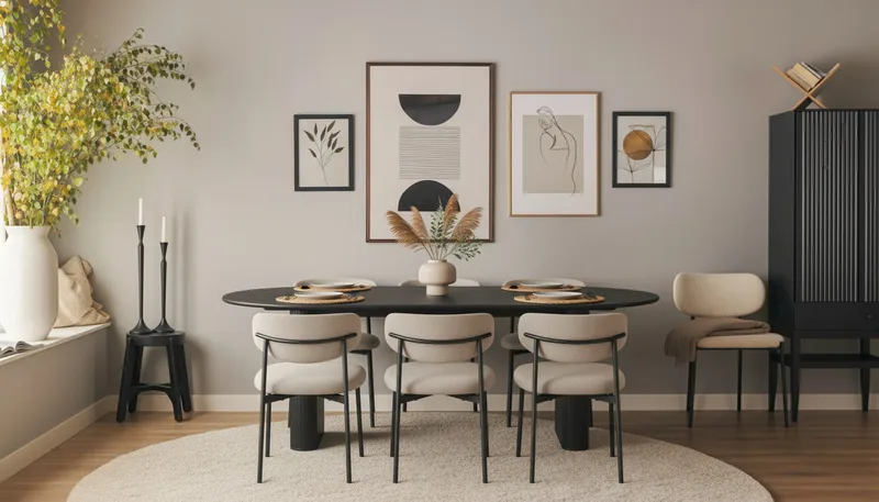 Lucy Matstol - Greige Bouclé / Metallben Svart - Möbler - Stolar & fåtöljer - Matstol & köksstol