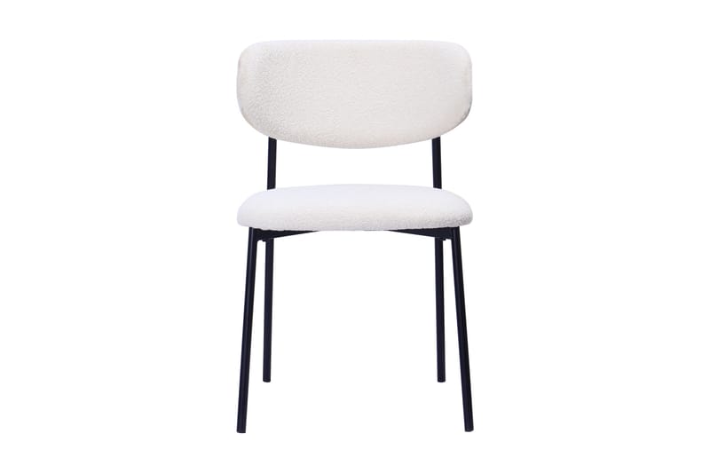Lucy Matstol - Vit Bouclé / Metallben Svart - Möbler - Stolar & fåtöljer - Matstol & köksstol