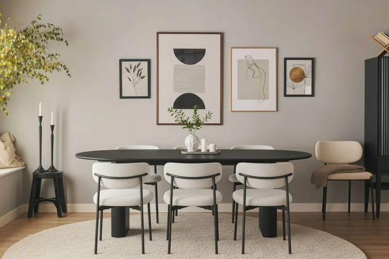 Lucy Matstol - Vit Bouclé / Metallben Svart - Möbler - Stolar & fåtöljer - Matstol & köksstol