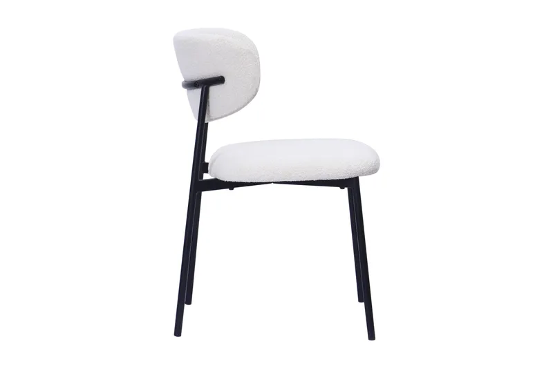 Lucy Matstol - Vit Bouclé / Metallben Svart - Möbler - Stolar & fåtöljer - Matstol & köksstol