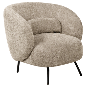 Makela Modern Rund Fåtölj i Boucle - Ljus Taupe - Möbler - Stolar & fåtöljer - Fåtölj