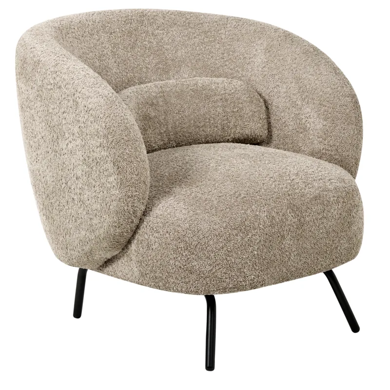 Makela Modern Rund Fåtölj i Boucle - Ljus Taupe - Möbler - Stolar & fåtöljer - Fåtölj