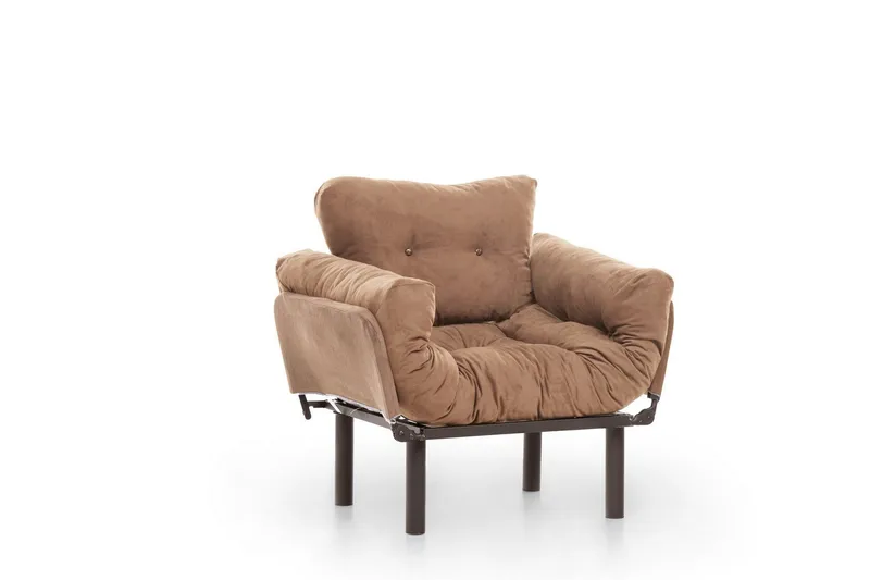 Maryborough Fällbar och Bäddbar Reclinerfåtölj i Velour, Brun