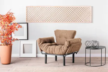 Maryborough Fällbar och Bäddbar Reclinerfåtölj i Velour - Brun - Möbler - Stolar & fåtöljer - Fåtölj