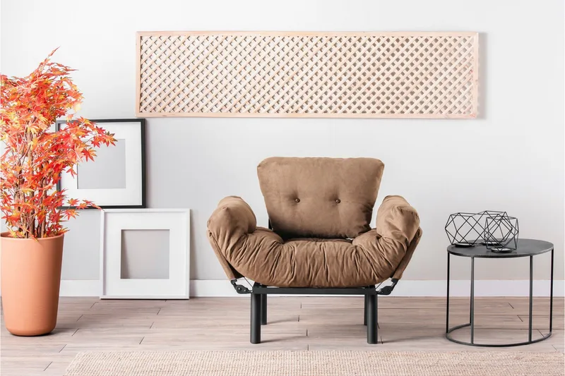 Maryborough Fällbar och Bäddbar Reclinerfåtölj i Velour - Brun - Möbler - Stolar & fåtöljer - Fåtölj