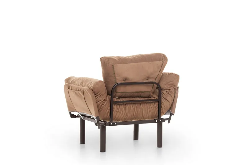 Maryborough Fällbar och Bäddbar Reclinerfåtölj i Velour - Brun - Möbler - Stolar & fåtöljer - Fåtölj