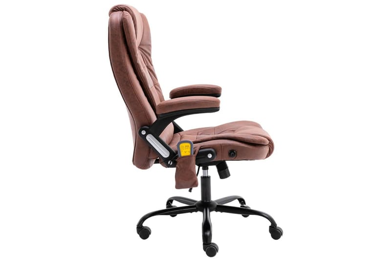 Massagekontorsstol ljusbrun äkta läder - Brun - Möbler - Stolar & fåtöljer - Kontorsstol & skrivbordsstol