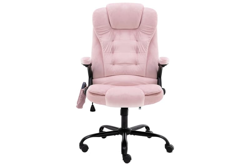 Massagekontorsstol rosa sammet - Rosa - Kontorsstol & skrivbordsstol