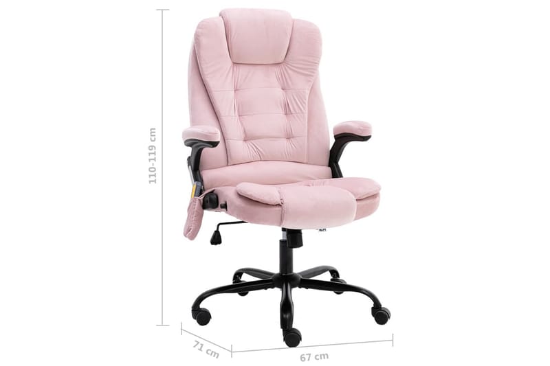 Massagekontorsstol rosa sammet - Rosa - Kontorsstol & skrivbordsstol