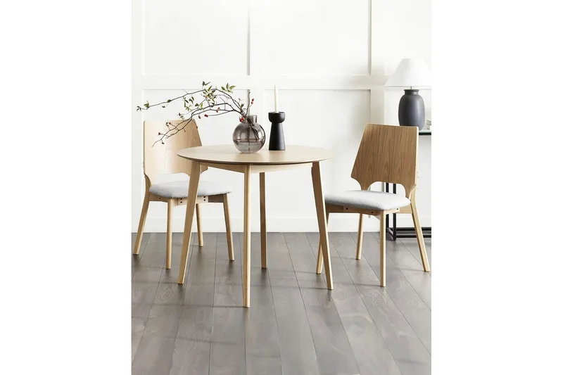 Matsalsstol Abee set om 2 Grå-Ljust Trä - Grå-Ljust Trä - Möbler - Stolar & fåtöljer - Matstol & köksstol