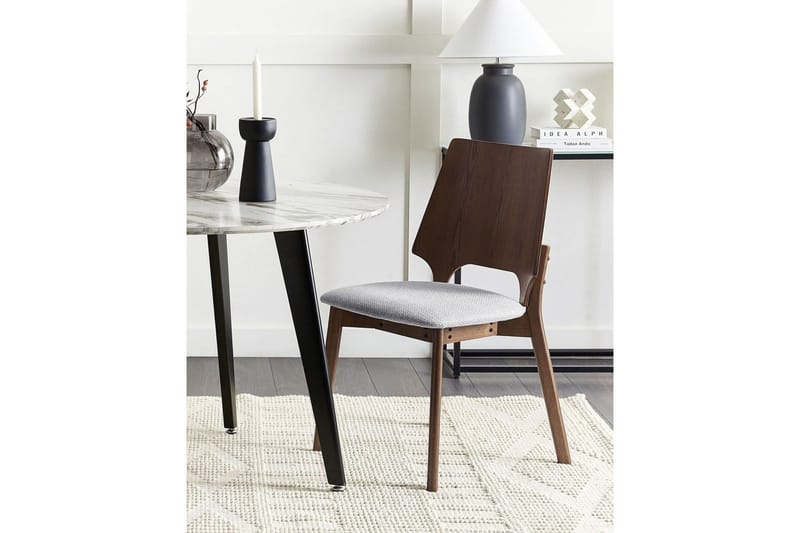 Matsalsstol Abee set om 2 Grå-Mörkt Trä - Grå-Mörkt Trä - Möbler - Stolar & fåtöljer - Matstol & köksstol