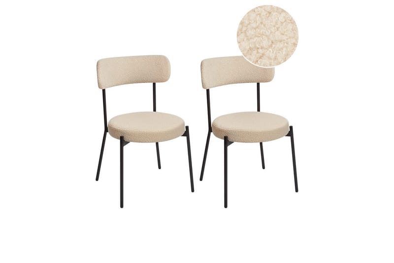 Matsalsstol Allison set om 2 Beige-Svart - Beige-Svart - Möbler - Stolar & fåtöljer - Matstol & köksstol