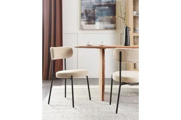 Matsalsstol Allison set om 2 Beige-Svart - Beige-Svart - Möbler - Stolar & fåtöljer - Matstol & köksstol