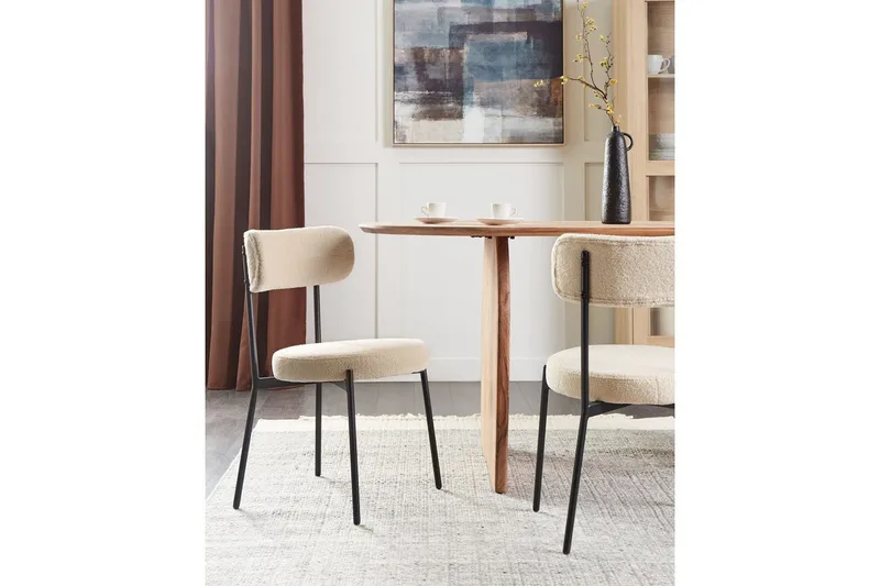 Matsalsstol Allison set om 2 Beige-Svart - Beige-Svart - Möbler - Stolar & fåtöljer - Matstol & köksstol