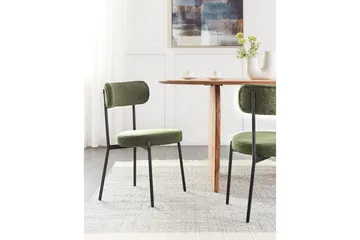 Matsalsstol Allison set om 2 Grön-Svart - Grön-Svart - Möbler - Stolar & fåtöljer - Matstol & köksstol