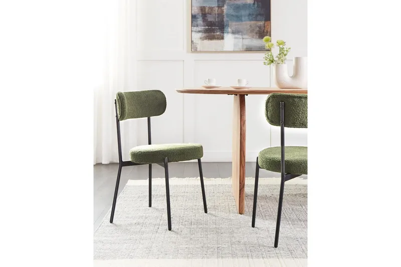 Matsalsstol Allison set om 2 Grön-Svart - Grön-Svart - Möbler - Stolar & fåtöljer - Matstol & köksstol