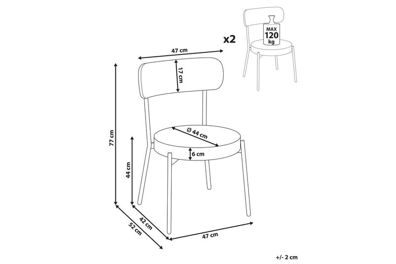 Matsalsstol Allison set om 2 Ljusgrön-Svart - Ljusgrön-Svart - Möbler - Stolar & fåtöljer - Matstol & köksstol
