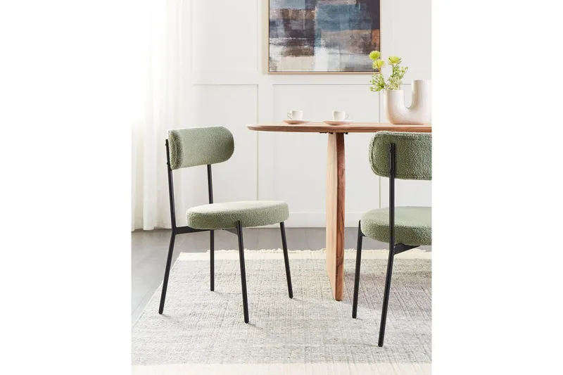 Matsalsstol Allison set om 2 Ljusgrön-Svart - Ljusgrön-Svart - Möbler - Stolar & fåtöljer - Matstol & köksstol