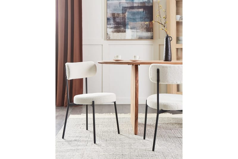 Matsalsstol Allison set om 2 Vit-Svart - Vit-Svart - Möbler - Stolar & fåtöljer - Matstol & köksstol