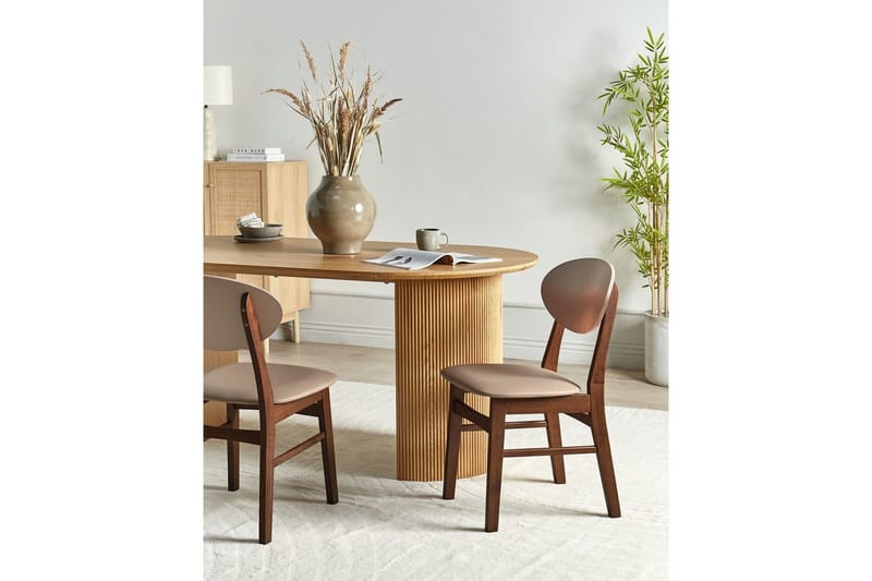 Matsalsstol Amery set om 2 Ljus Trä-Brun - Ljus Trä-Brun - Möbler - Stolar & fåtöljer - Matstol & köksstol