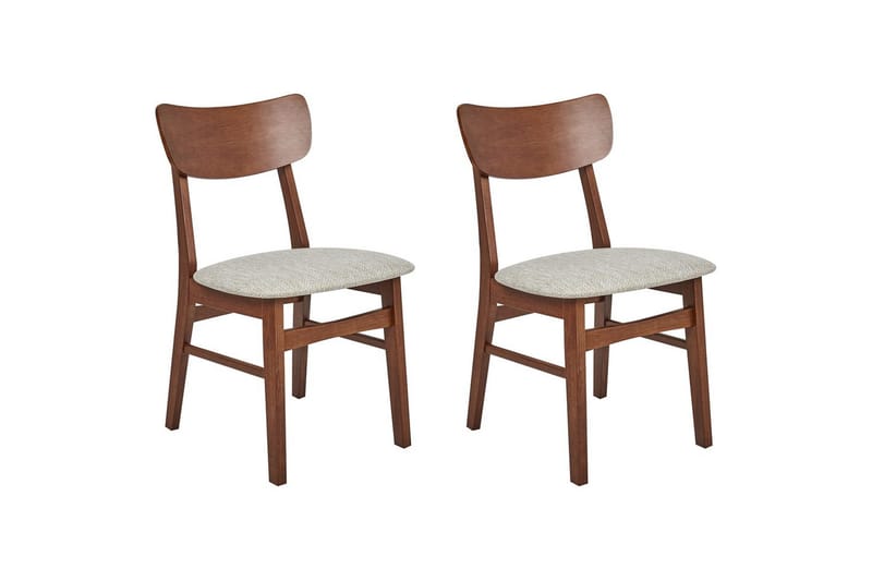Matsalsstol Anoka set om 2 Mörk Trä-Beige - Mörk Trä-Beige - Möbler - Stolar & fåtöljer - Matstol & köksstol