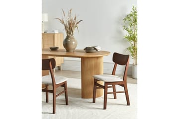 Matsalsstol Anoka set om 2 Mörk Trä-Beige - Mörk Trä-Beige - Möbler - Stolar & fåtöljer - Matstol & köksstol