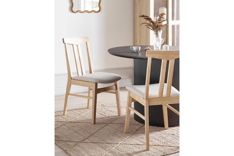 Matsalsstol Avalon set om 2 Ljus Trä-Beige - Ljus Trä-Beige - Möbler - Stolar & fåtöljer - Matstol & köksstol