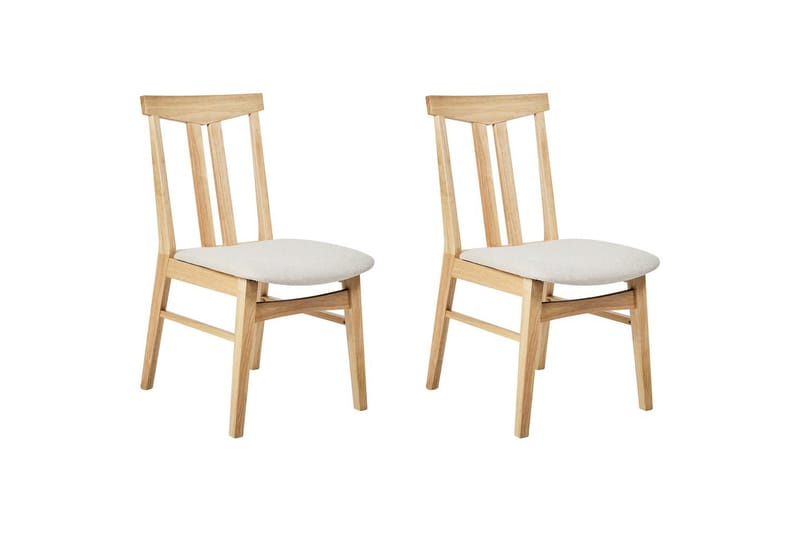 Matsalsstol Avalon set om 2 Ljus Trä-Beige - Ljus Trä-Beige - Möbler - Stolar & fåtöljer - Matstol & köksstol