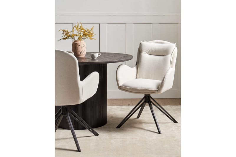 Matsalsstol Avelar set om 2 Beige-Svart - Beige-Svart - Möbler - Stolar & f åtöljer - Matstol & köksstol