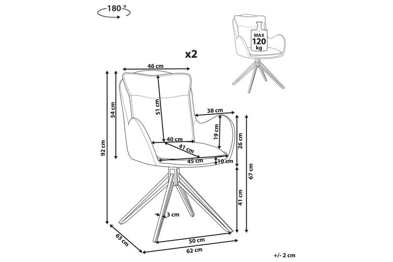 Matsalsstol Avelar set om 2 Mörkgrön-Svart - Mörkgrön-Svart - Möbler - Stolar & fåtöljer - Matstol & köksstol