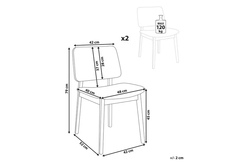 Matsalsstol Blane set om 2 Ljus Trä-Beige - Ljus Trä-Beige - Möbler - Stolar & fåtöljer - Matstol & köksstol