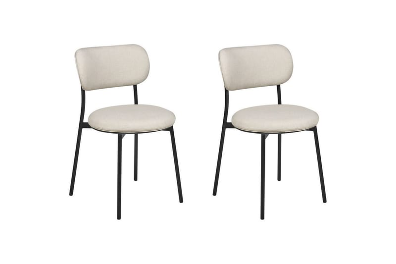 Matsalsstol Casey set om 2 Beige-Svart - Beige-Svart - Möbler - Stolar & fåtöljer - Matstol & köksstol