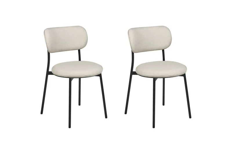 Matsalsstol Casey set om 2 Beige-Svart, Beige-Svart