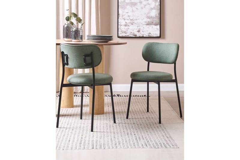 Matsalsstol Casey set om 2 Grön-Svart - Grön-Svart - Möbler - Stolar & fåtöljer - Matstol & köksstol