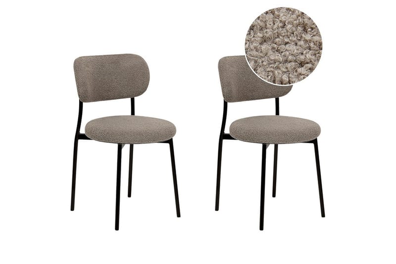 Matsalsstol Casey set om 2 Taupe-Svart - Taupe-Svart - Möbler - Stolar & fåtöljer - Matstol & köksstol