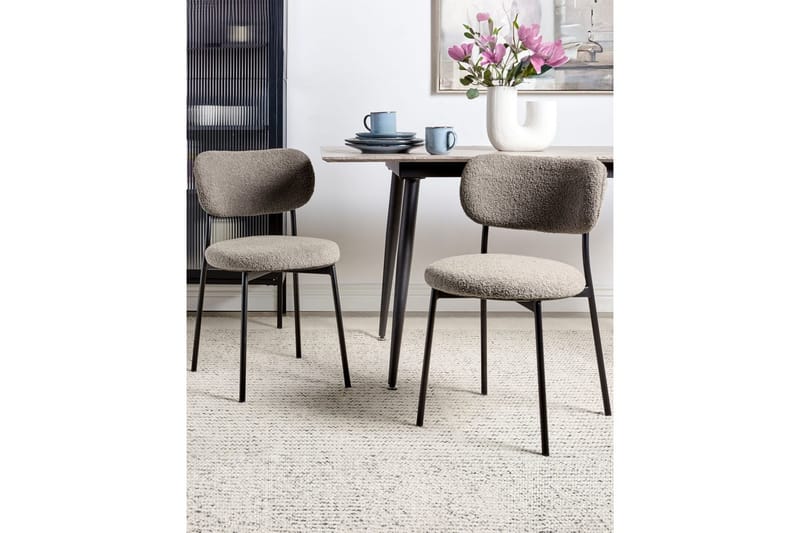 Matsalsstol Casey set om 2 Taupe-Svart - Taupe-Svart - Möbler - Stolar & fåtöljer - Matstol & köksstol