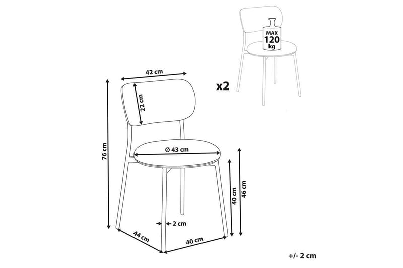 Matsalsstol Casey set om 2 Vit-Svart - Vit-Svart - Möbler - Stolar & fåtöljer - Matstol & köksstol