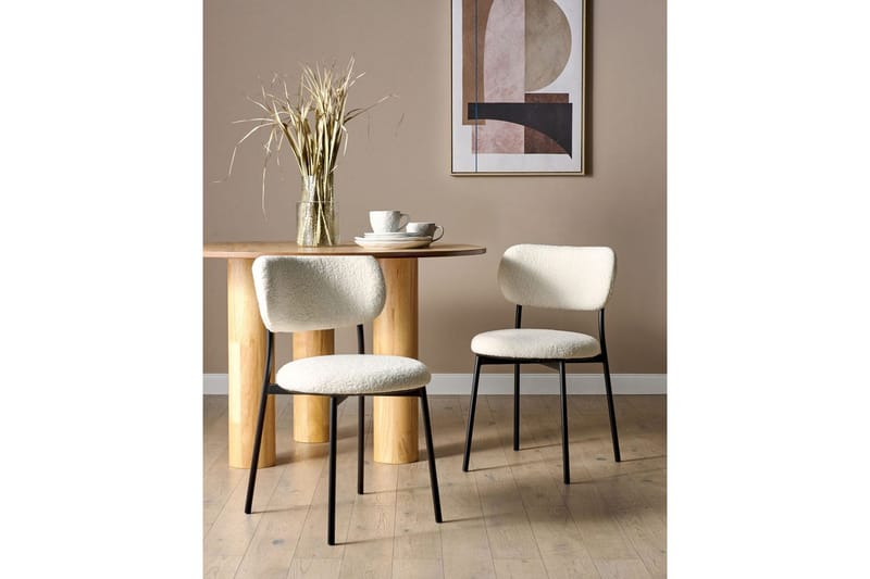 Matsalsstol Casey set om 2 Vit-Svart - Vit-Svart - Möbler - Stolar & fåtöljer - Matstol & köksstol