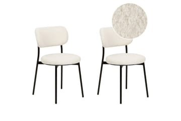 Matsalsstol Casey set om 2 Vit-Svart